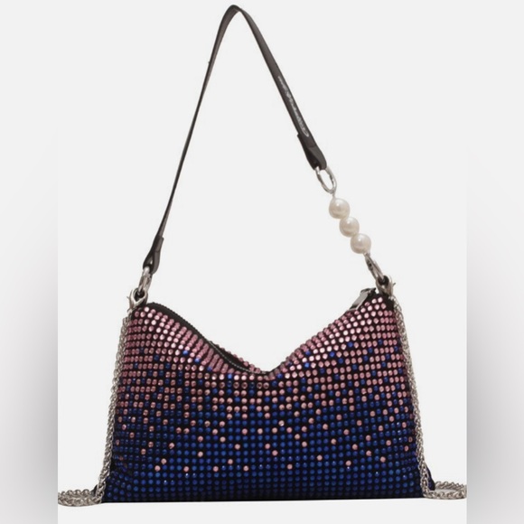 Bags | Nwt Rhinestone Gradient Shoulder Bag | Poshmark